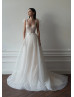 Sweetheart Neck Ivory Sparkling Lace Gorgeous Wedding Dress